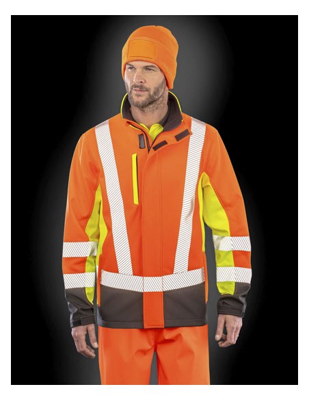 RES-R506X-Recycled 3-Layer Printable 3-Tone Safety Softshell Jacket 2